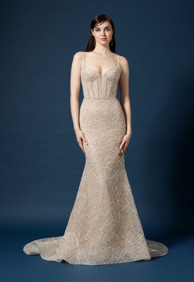 Metallic Embroidered Fit-and-Flare Gown by Lazaro