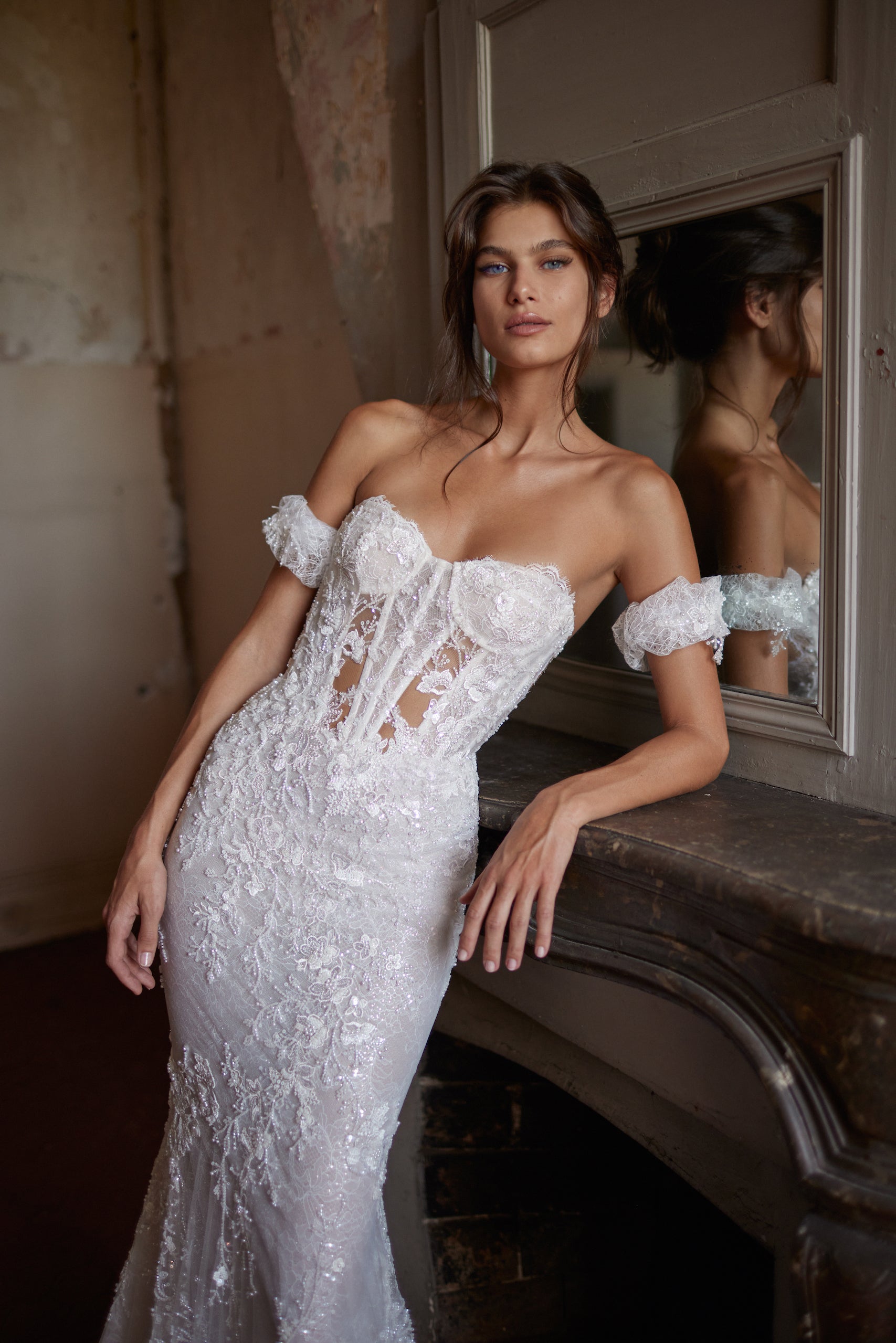 Romantic Lace Fit-and-Flare Gown With Sheer Details by Netta BenShabu Elite Couture - Image 1