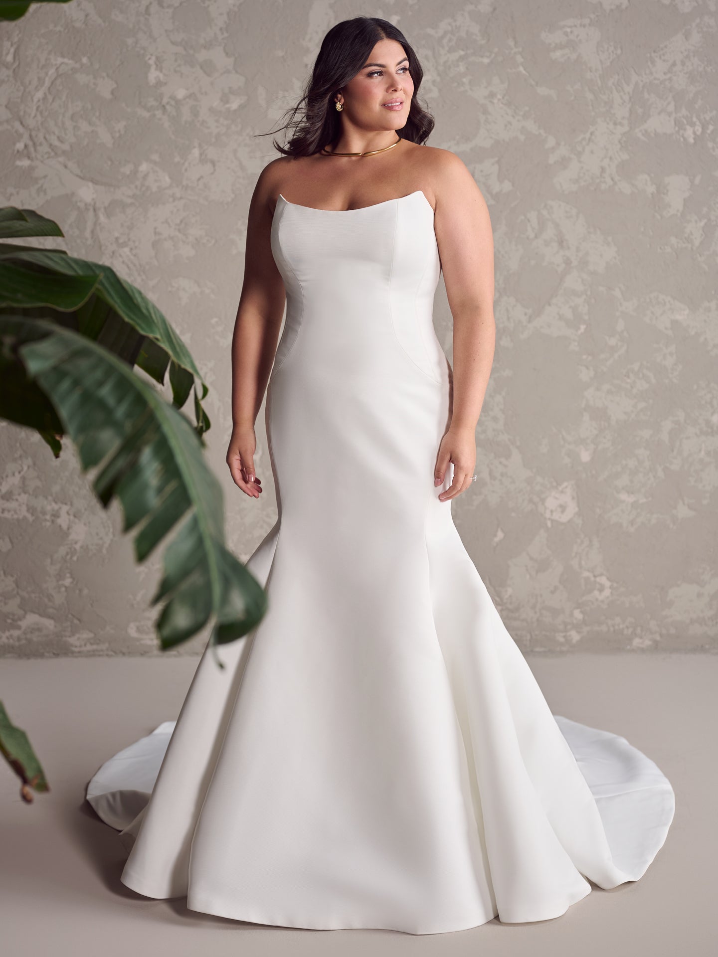 Chic And Simple Fit-and-Flare Gown With Buttons by Maggie Sottero - Image 1
