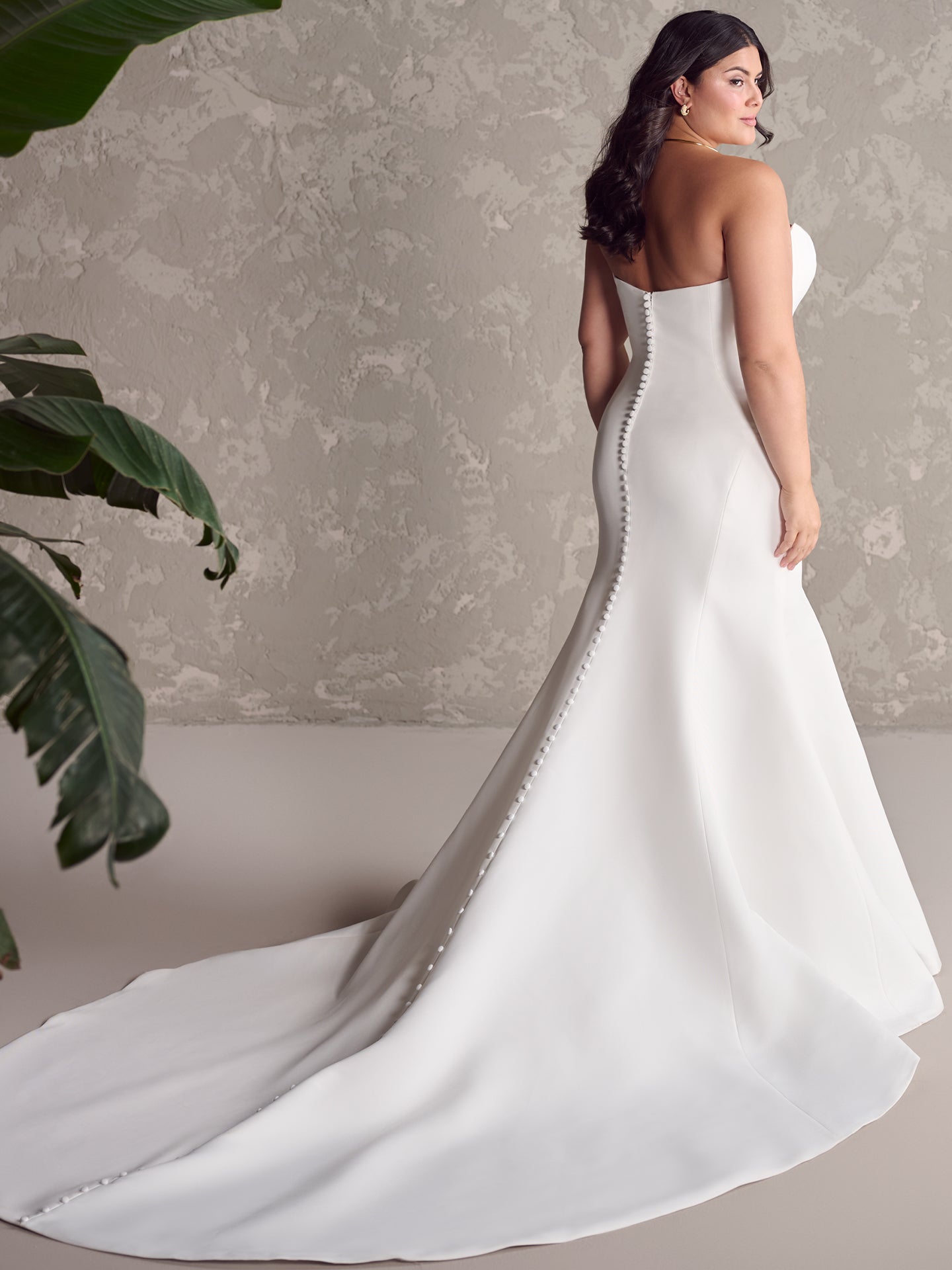 Chic And Simple Fit-and-Flare Gown With Buttons by Maggie Sottero - Image 2