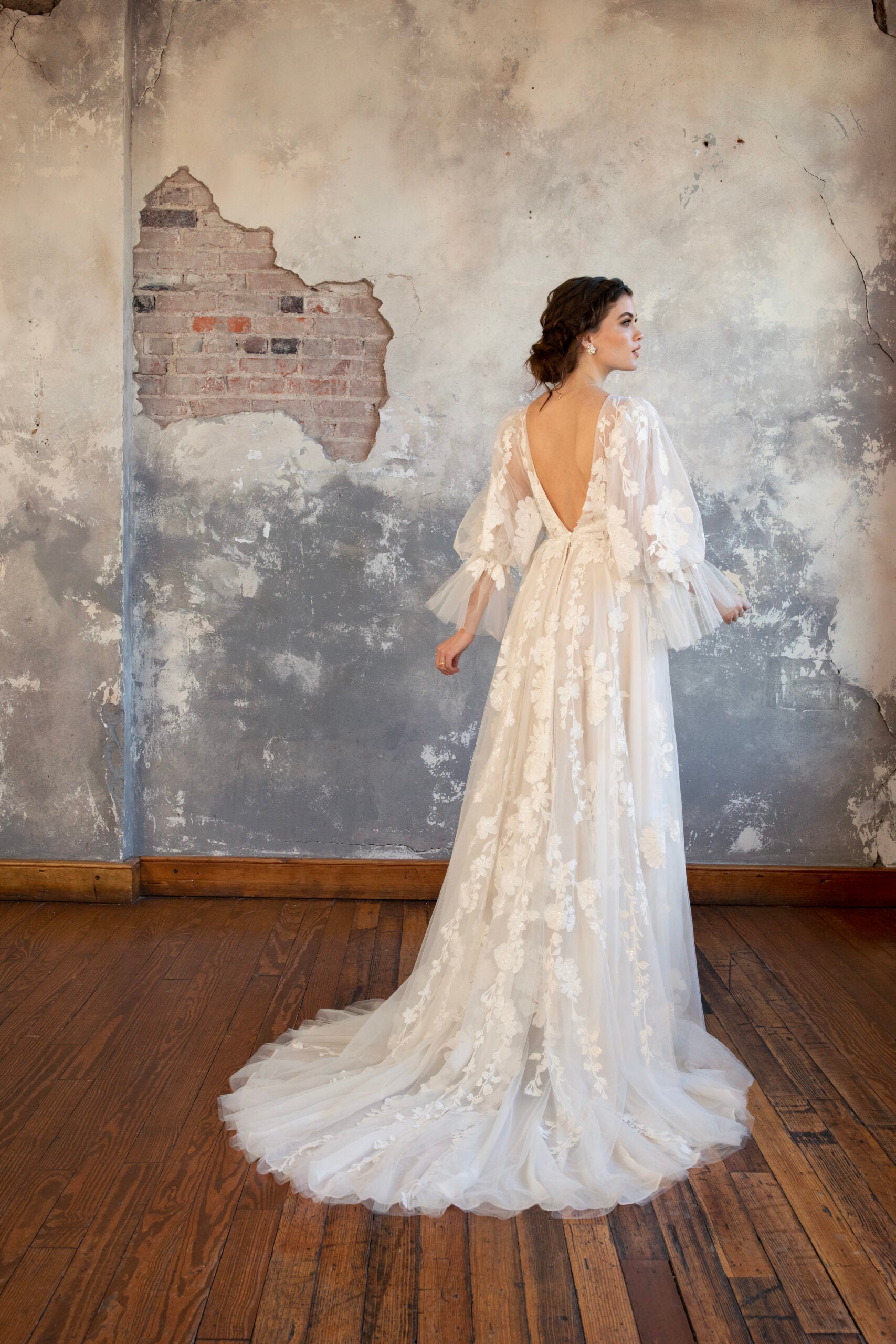 Boho Long Sleeve A-Line Gown by All Who Wander - Image 2