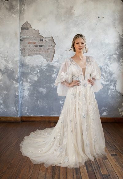 Boho Long Sleeve A-Line Gown by All Who Wander