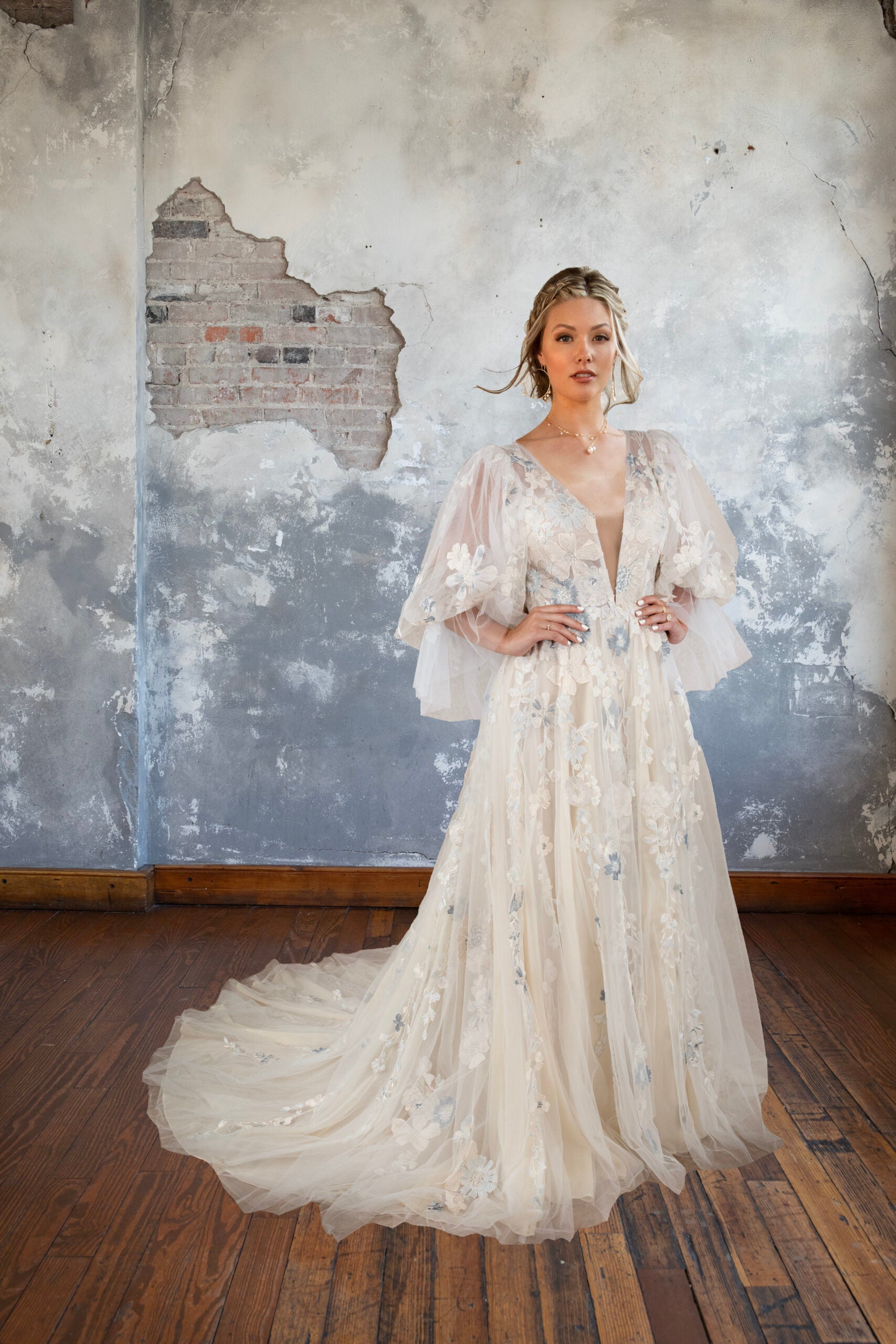 Boho Long Sleeve A-Line Gown by All Who Wander - Image 1
