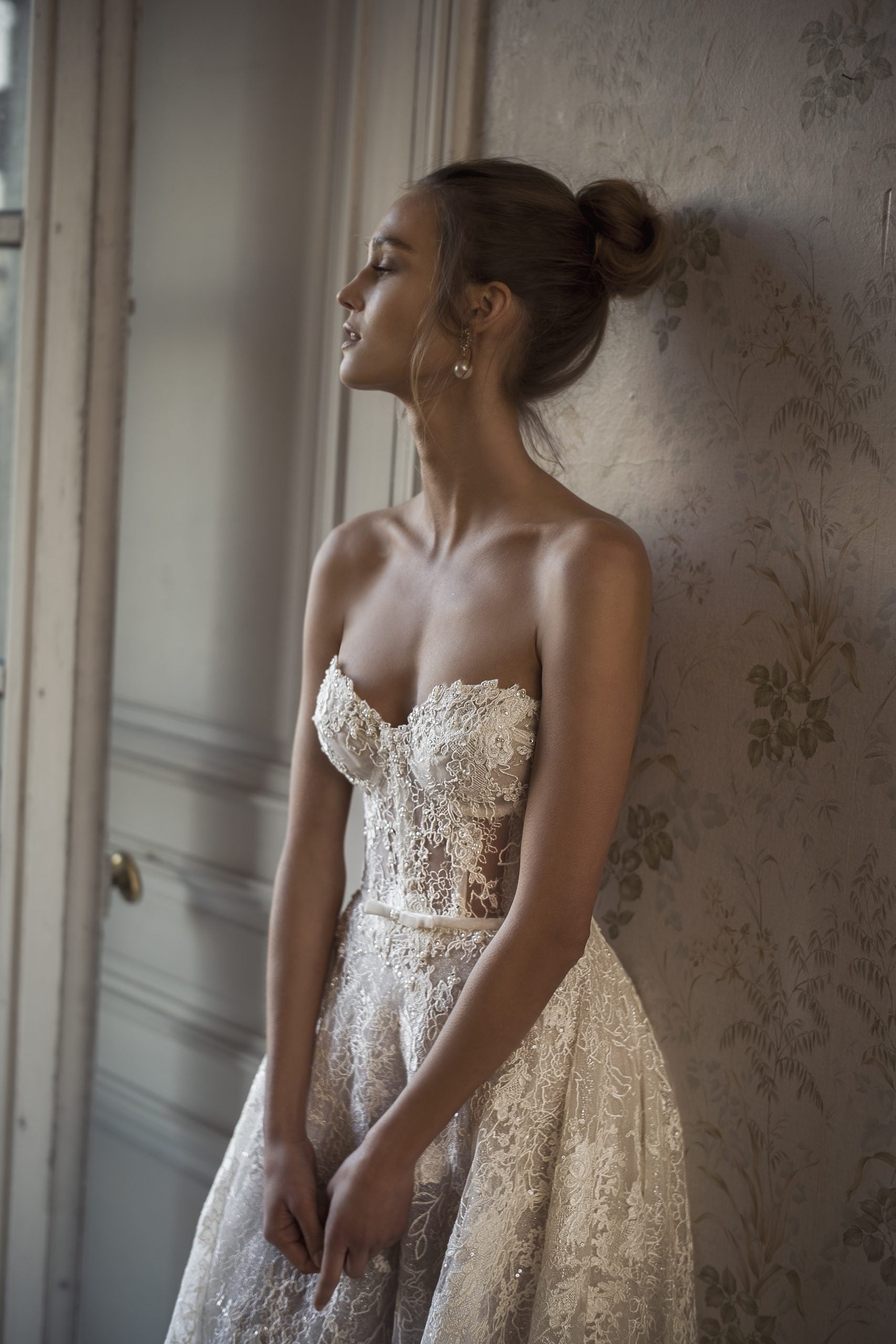Strapless Lace A-Line Gown by Netta BenShabu Elite Couture - Image 1