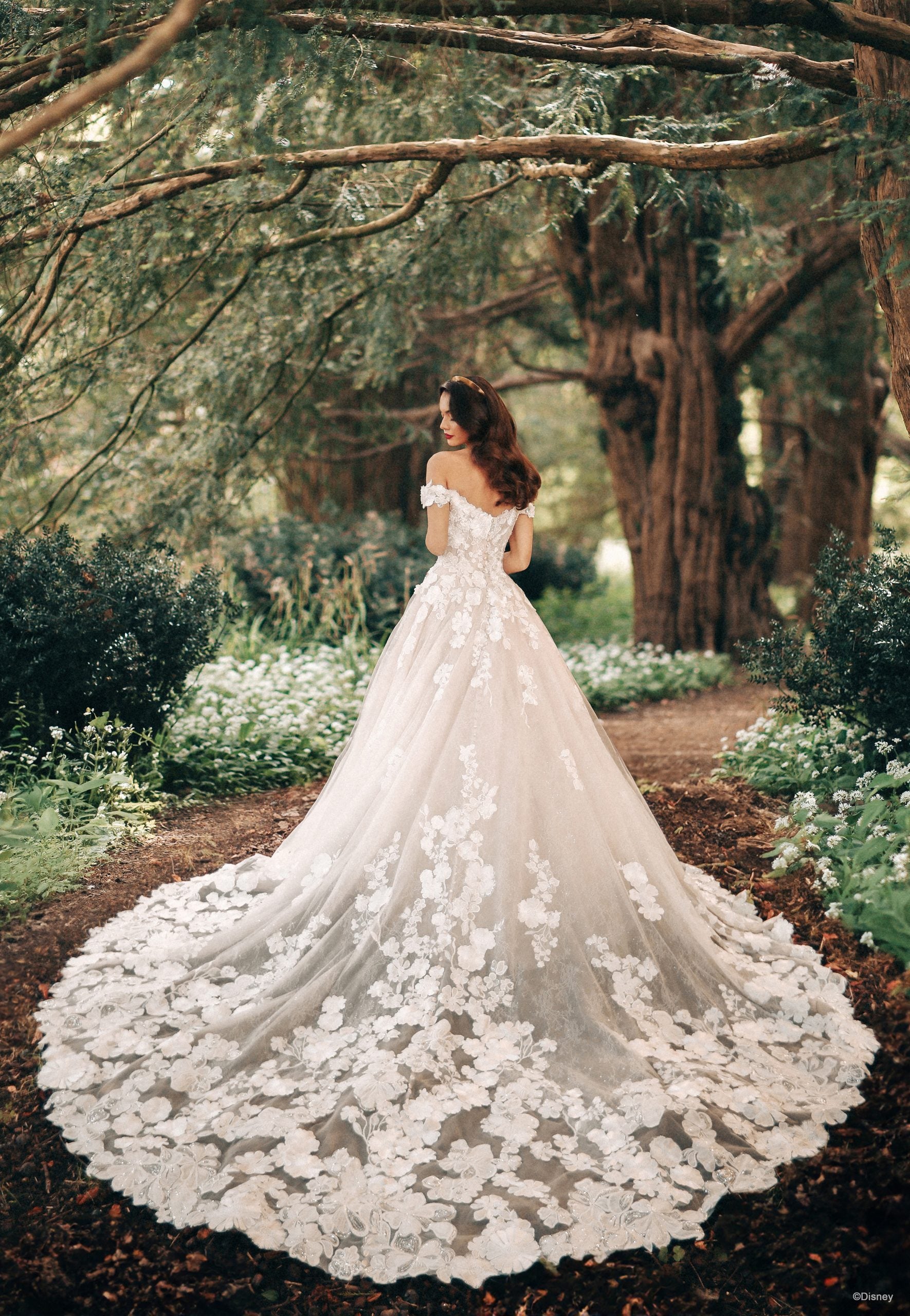 Off-the-Shoulder Dramatic Floral Ball Gown With Buttons | Kleinfeld Bridal