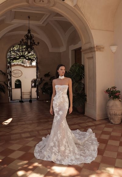 Chic And Romantic Floral Fit-and-Flare Gown by Eden Aharon