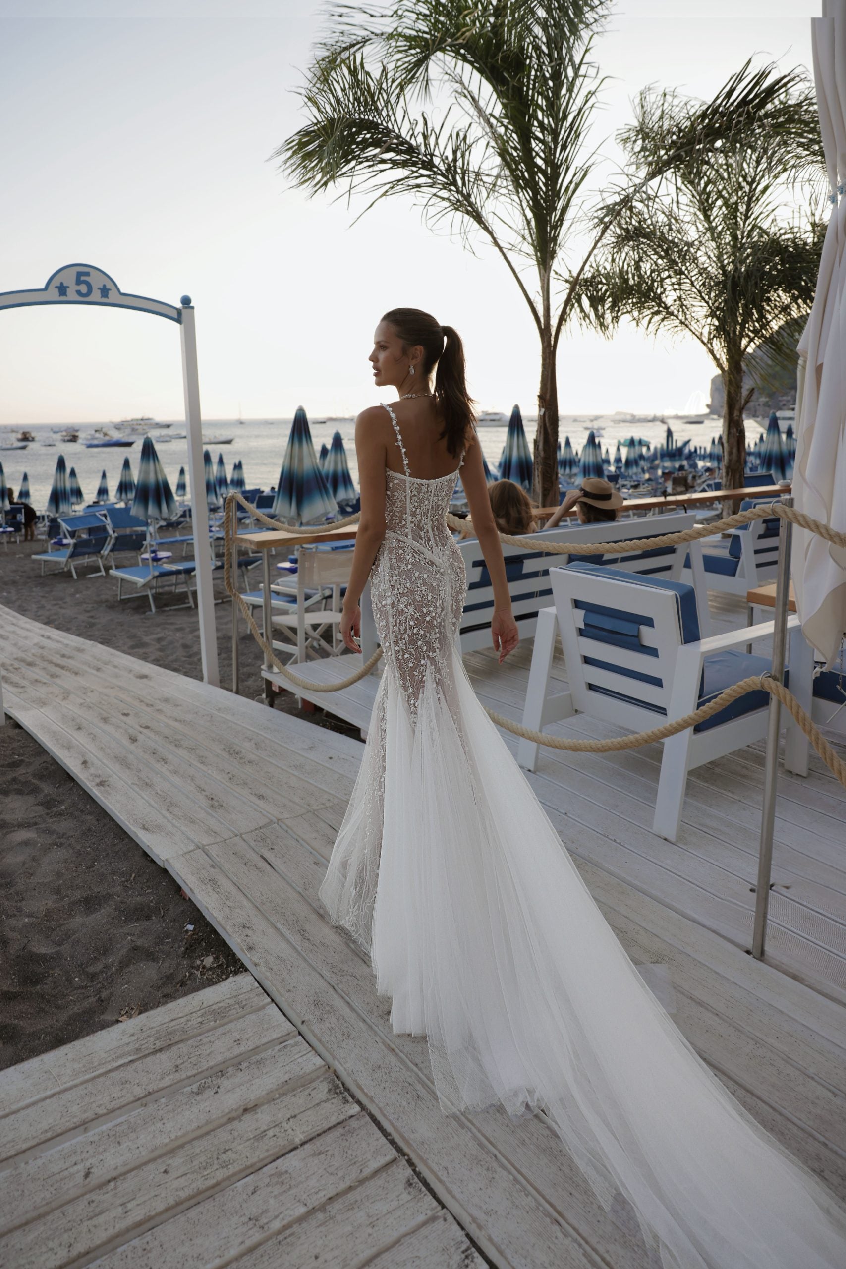 Romantic Lace And Tulle Mermaid Gown by Eden Aharon - Image 2