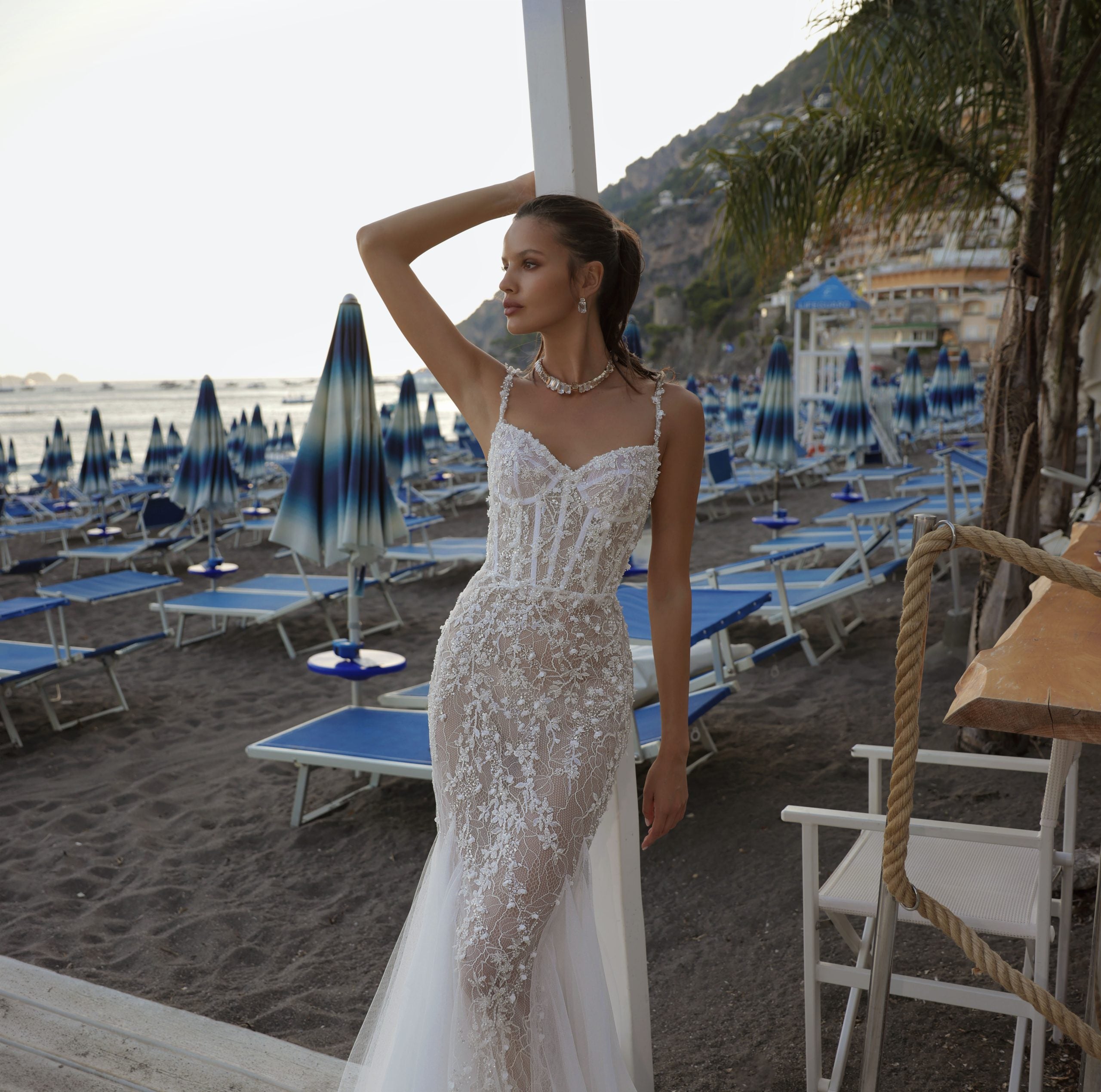 Romantic Lace And Tulle Mermaid Gown by Eden Aharon - Image 1