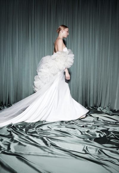 Dramatic Tulle And Organza Bridal Cape by Halfpenny London