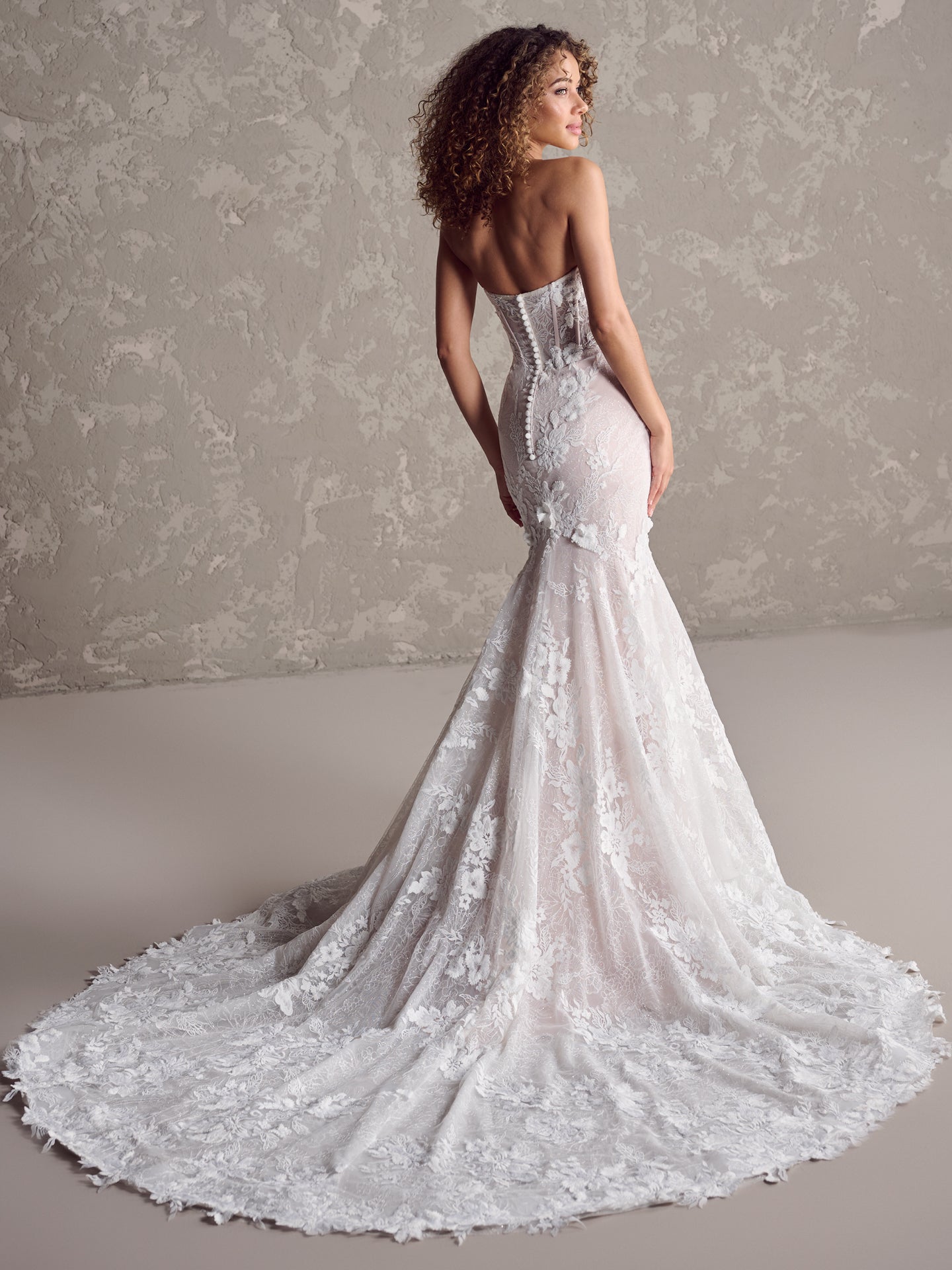 Strapless Floral Fit-and-Flare Gown by Maggie Sottero - Image 2
