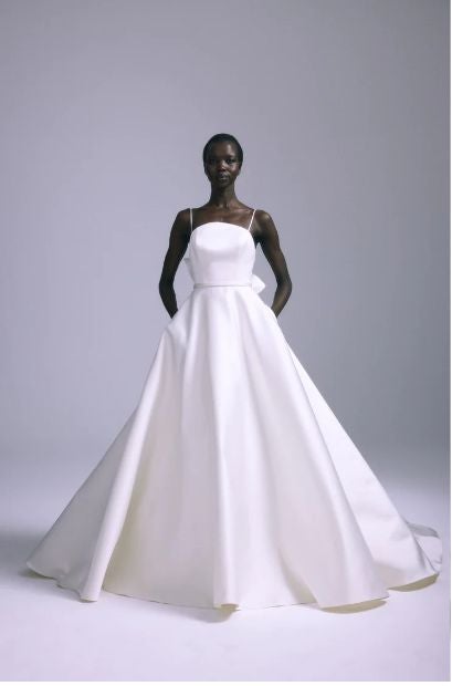 Chic And Modern Satin Ball Gown With Rosette Detail by Amsale - Image 1