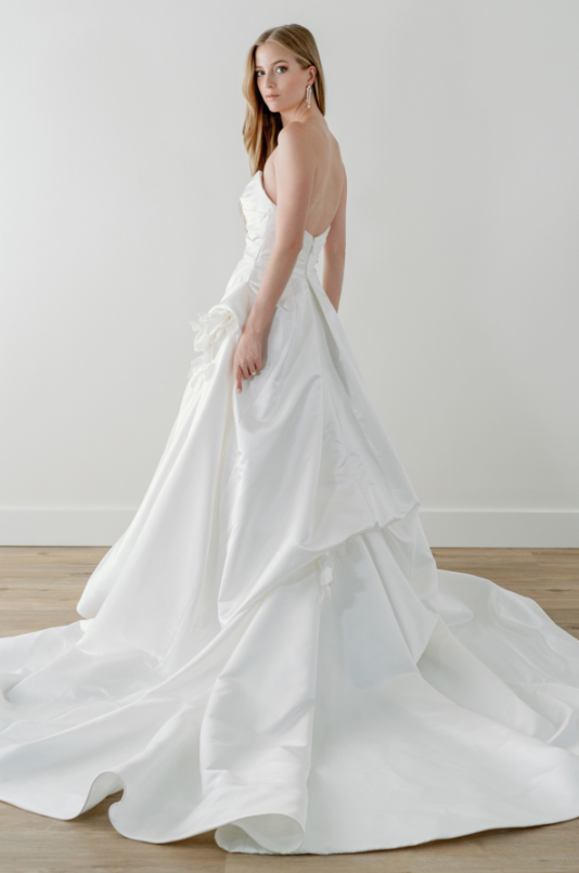 Chic And Simple Asymmetrical Strapless Ball Gown by Watters Designs - Image 2