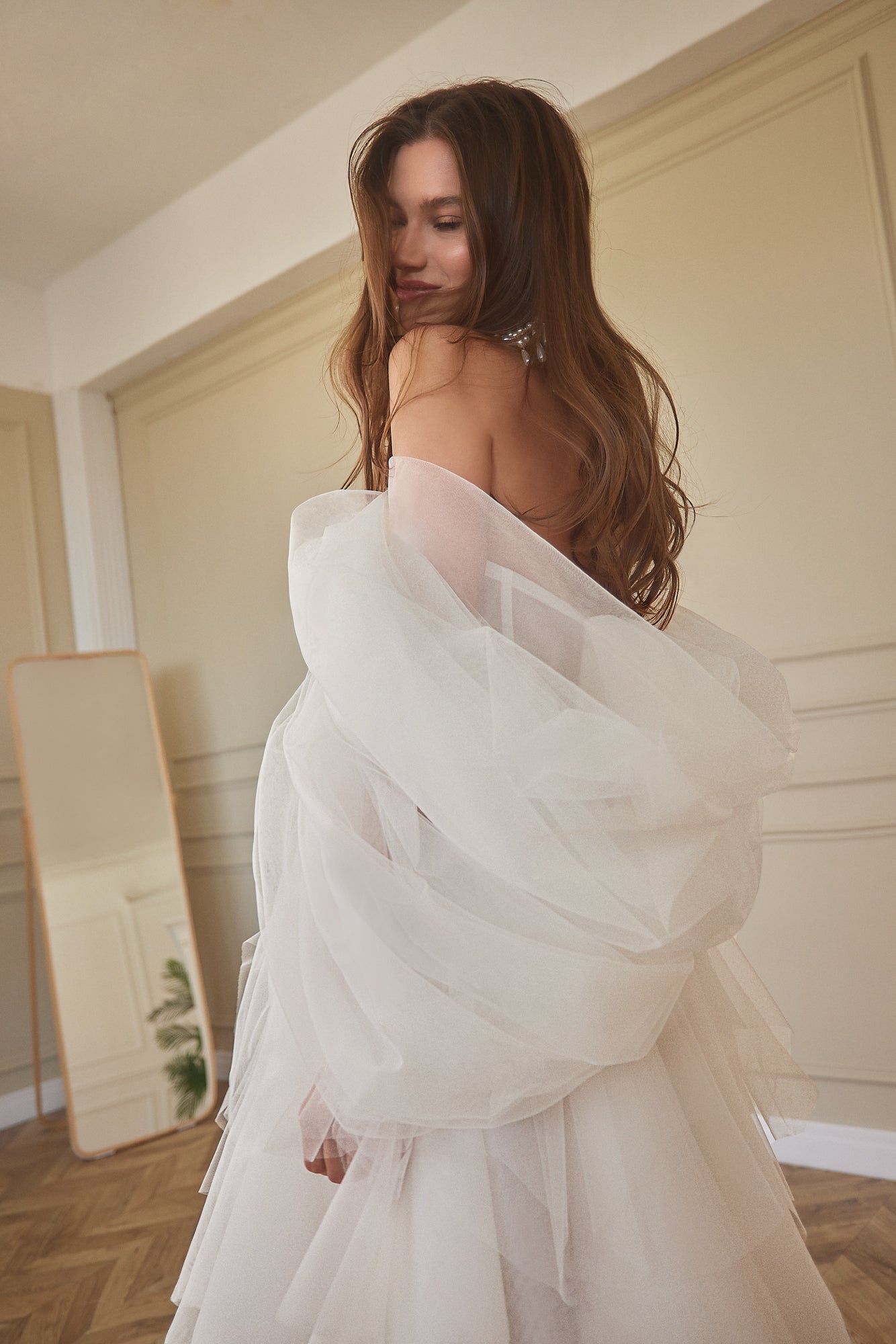 Off-the-Shoulder Tulle Mini Dress by REVEAL by Tal Kedem - Image 2