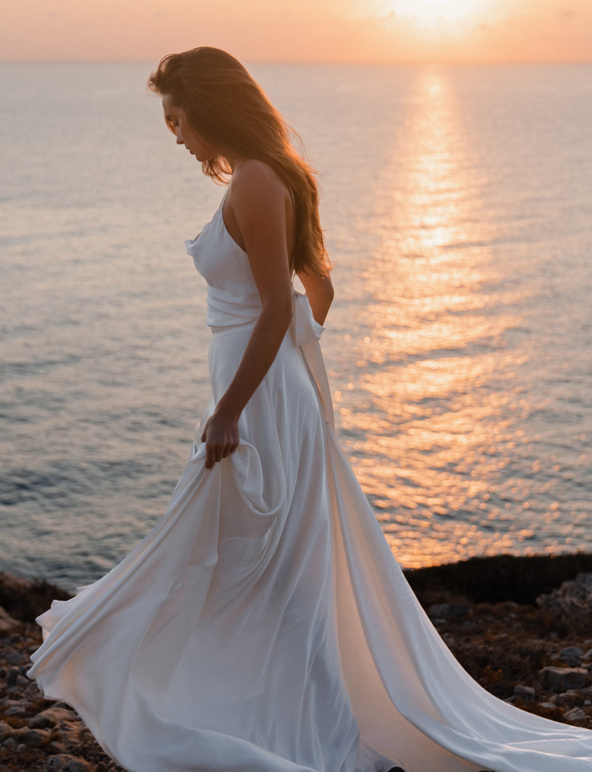 Chic And Simple A-line Gown With Open Back And Bow by Anna Campbell - Image 2