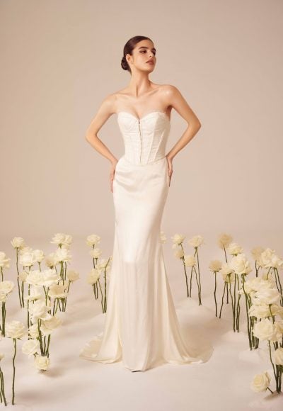 Chic And Simple Corset Sheath Gown by Nicole + Felicia