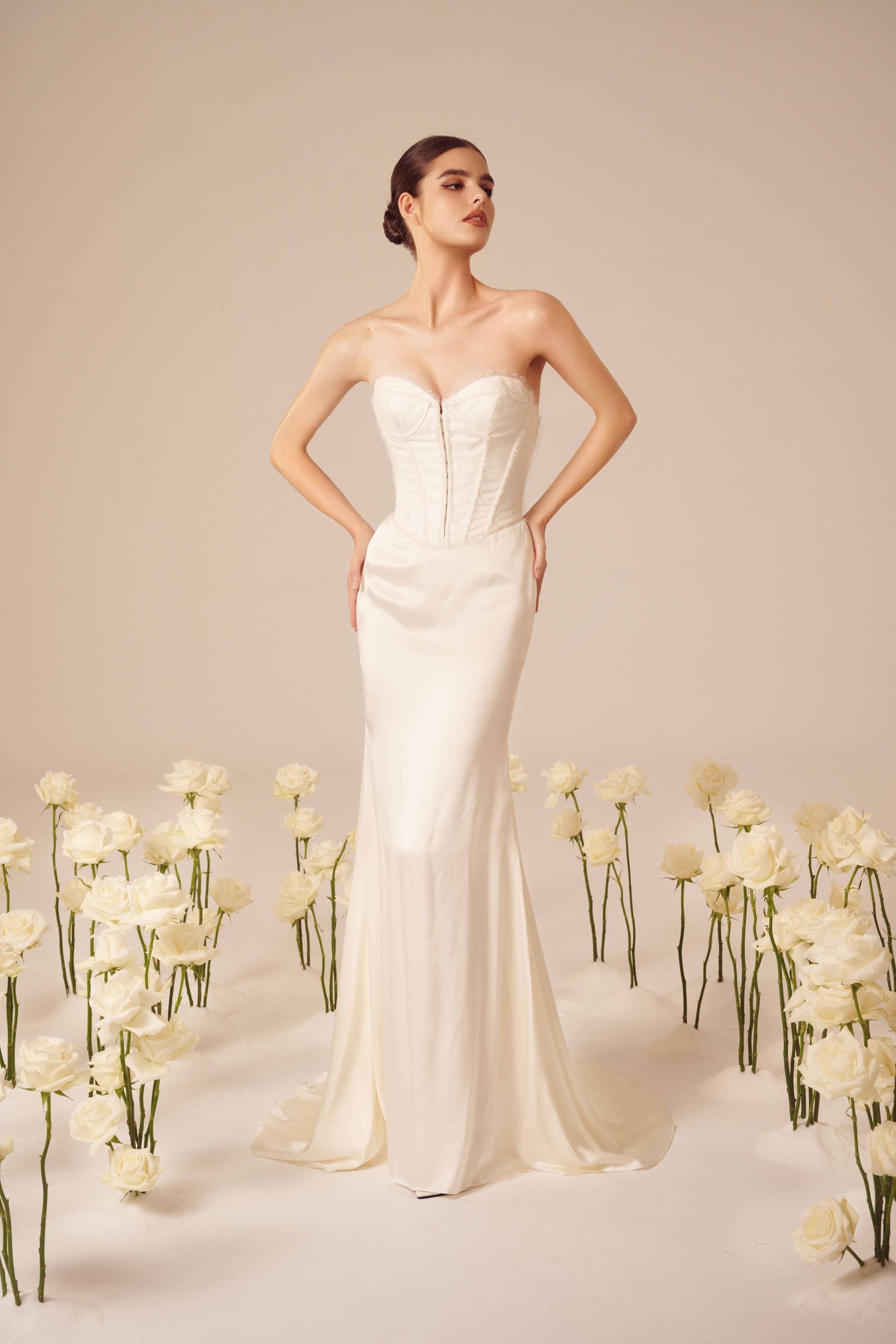 Chic And Simple Corset Sheath Gown by Nicole + Felicia - Image 1