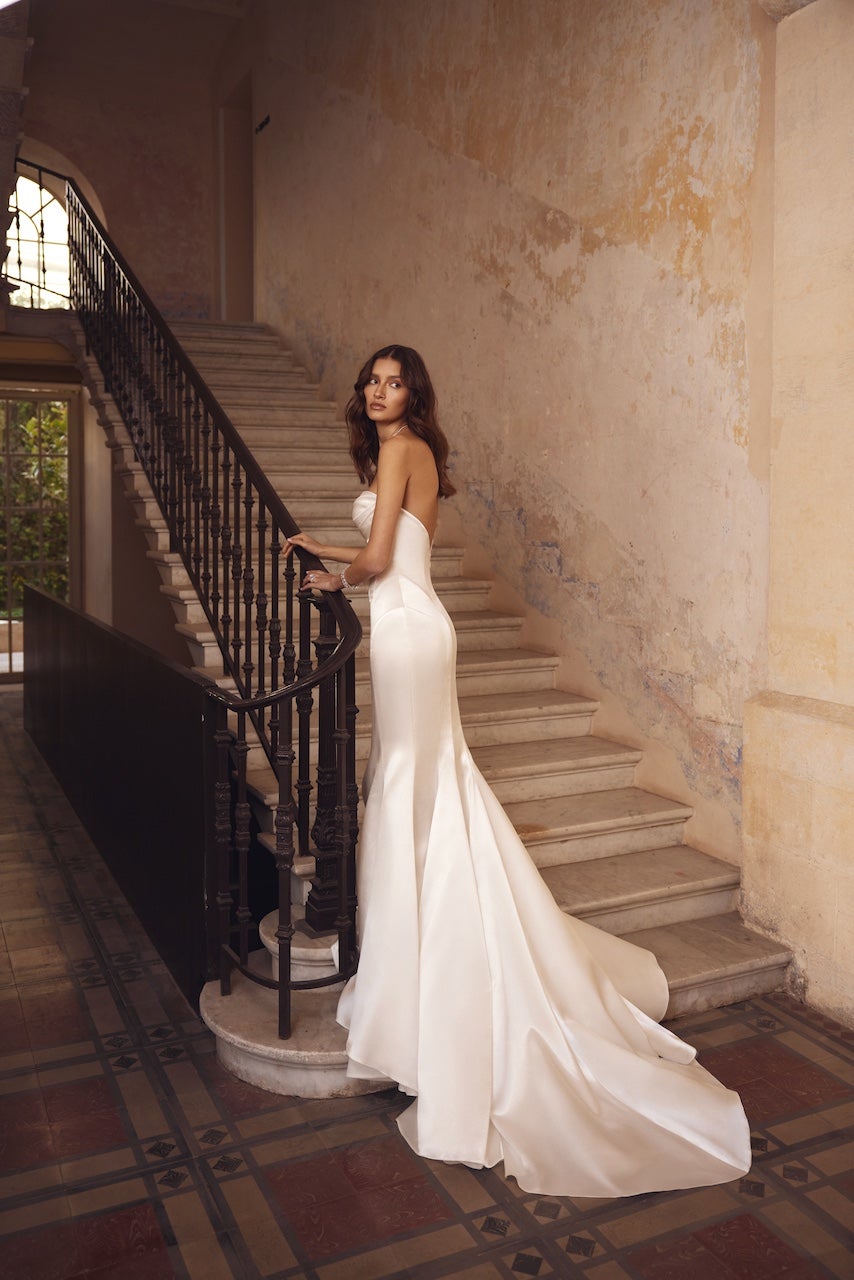 Simple Strapless Basque Waist Ball Gown by Love by Pnina Tornai - Image 2