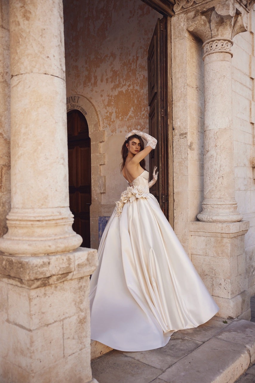 Grand Satin Basque Waist Ball Gown by Love by Pnina Tornai - Image 2