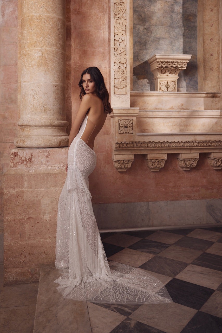 Beaded Sheath Gown With Open Back by Love by Pnina Tornai - Image 2