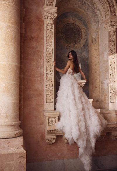 Strapless Crystal-Embellished Textured Tulle Ball Gown by Love by Pnina Tornai - Image 2