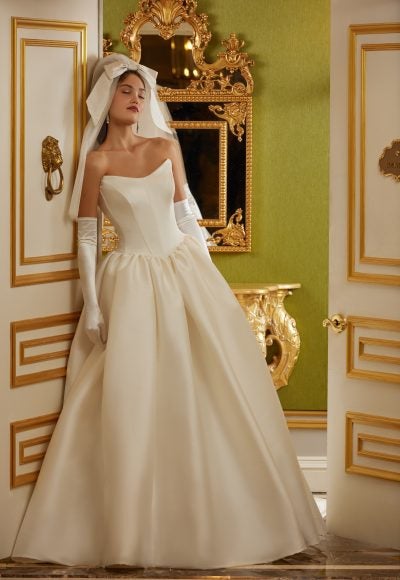 Timeless Drop Waist Ball Gown With Bow by Sareh Nouri