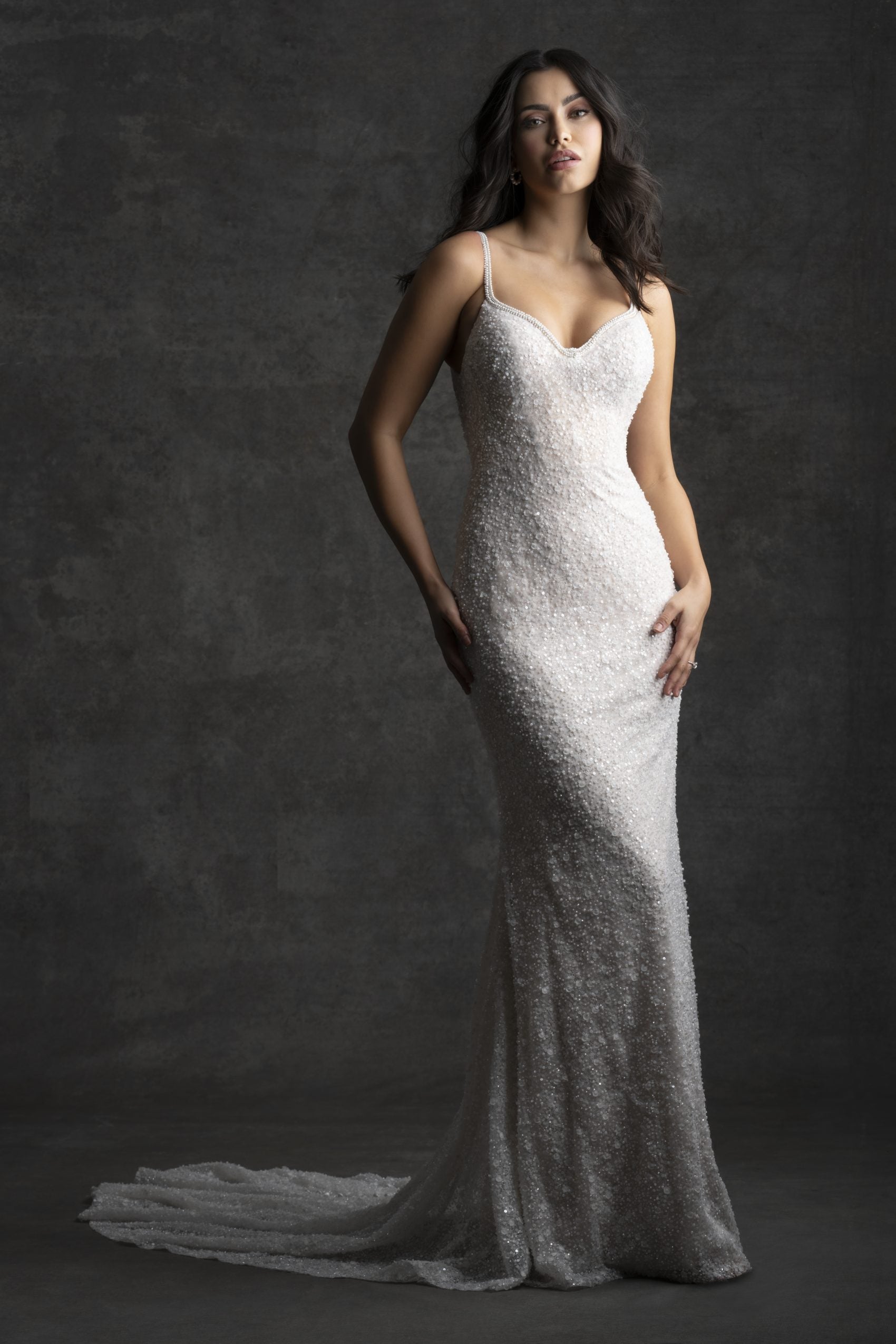 Elegant And Modern Beaded Sheath Wedding Dress With Open Back | Kleinfeld  Bridal