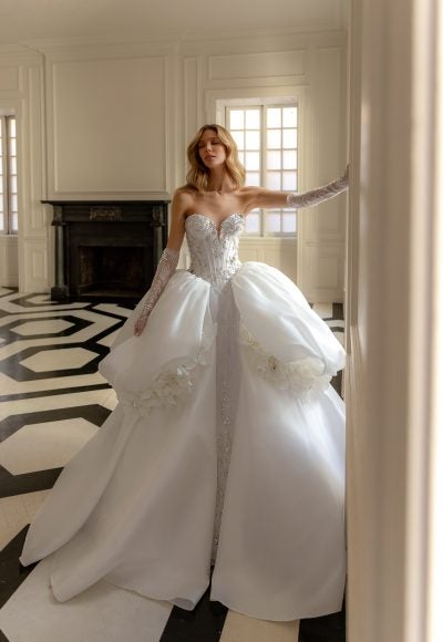 Dramatic And Sophisticated Embellished Silk Mikado Ball Gown by Pnina Tornai
