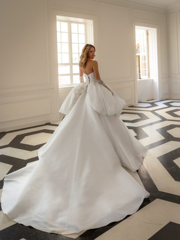Dramatic And Sophisticated Embellished Silk Mikado Ball Gown by Pnina Tornai - Image 3