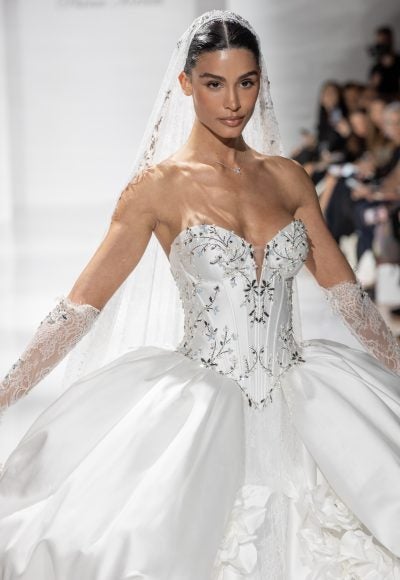 Dramatic And Sophisticated Embellished Silk Mikado Ball Gown by Pnina Tornai - Image 5