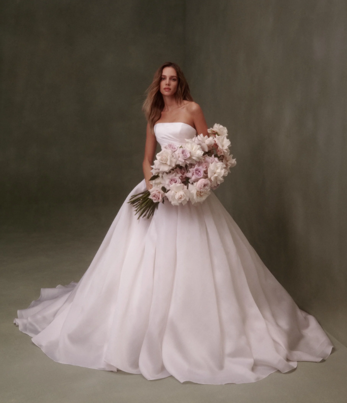 Plus-Size Chic And Romantic Silk Organza Drop-Waist Ball Gown