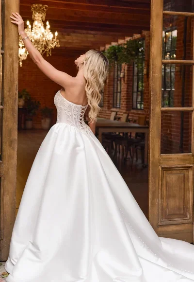 Plus-Size Romantic And Regal Beaded Silk Ball Gown With Slit by Essense of Australia - Image 4