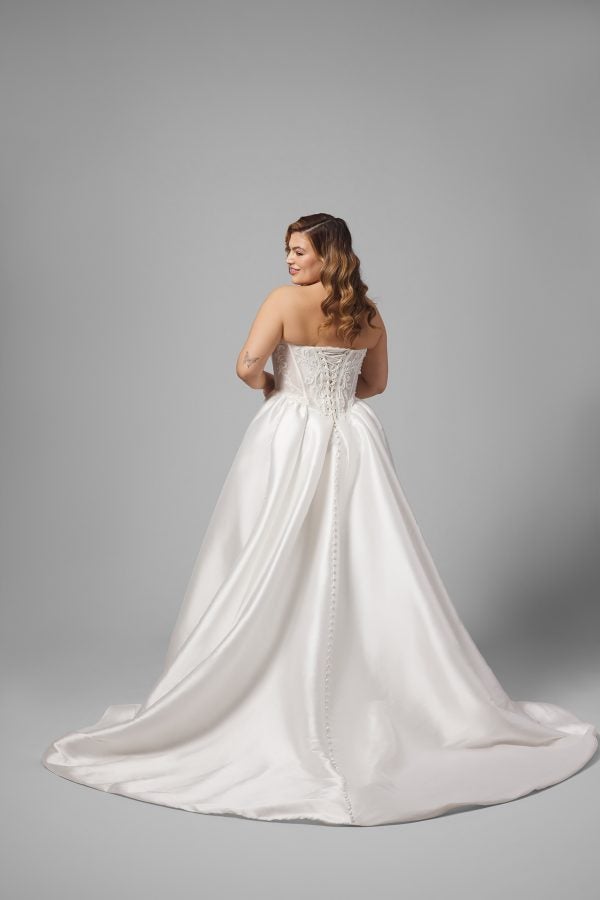 Plus-Size Romantic And Regal Beaded Silk Ball Gown With Slit by Essense of Australia - Image 2