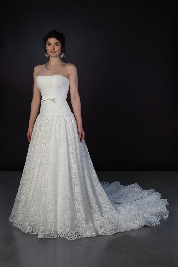 Chic And Romantic Lace Drop-Waist A-Line Wedding Dress by Martina Liana - Image 1