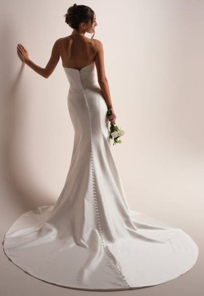 Plus-Size Classic Satin Fit-And-Flare Wedding Dress With Detachable Train by Maggie Sottero - Image 3