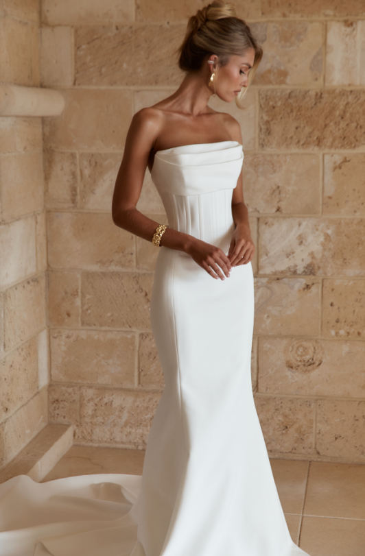 Chic And Modern Corset Fit-And-Flare Wedding Dress by Jane Hill - Image 1