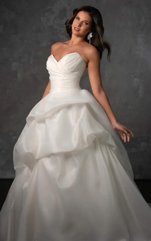 Strapless Silk Organza Ball Gown With Pick-Ups by Essense of Australia - Image 1