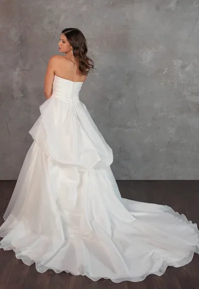 Strapless Silk Organza Ball Gown With Pick-Ups by Essense of Australia - Image 3