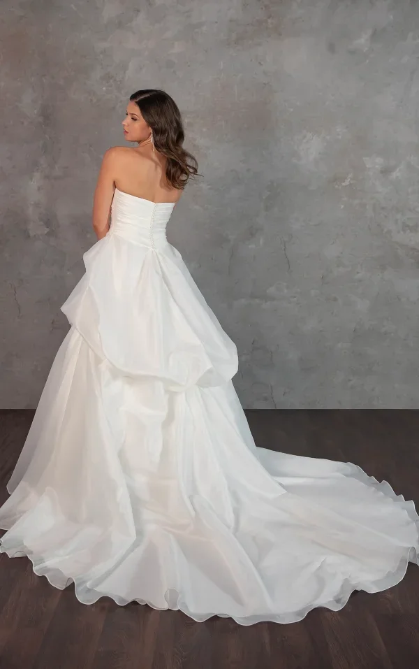 Strapless Silk Organza Ball Gown With Pick-Ups by Essense of Australia - Image 3