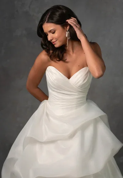 Strapless Silk Organza Ball Gown With Pick-Ups by Essense of Australia - Image 2