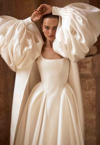 Chic And Tailored Silk A-Line Wedding Dress by Alon Livné - Image 2