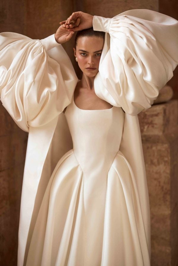 Chic And Tailored Silk A-Line Wedding Dress by Alon Livné - Image 2