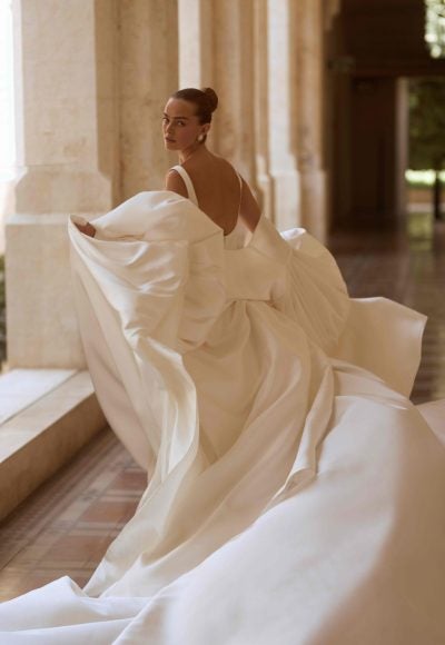 Chic And Tailored Silk A-Line Wedding Dress by Alon Livné - Image 3