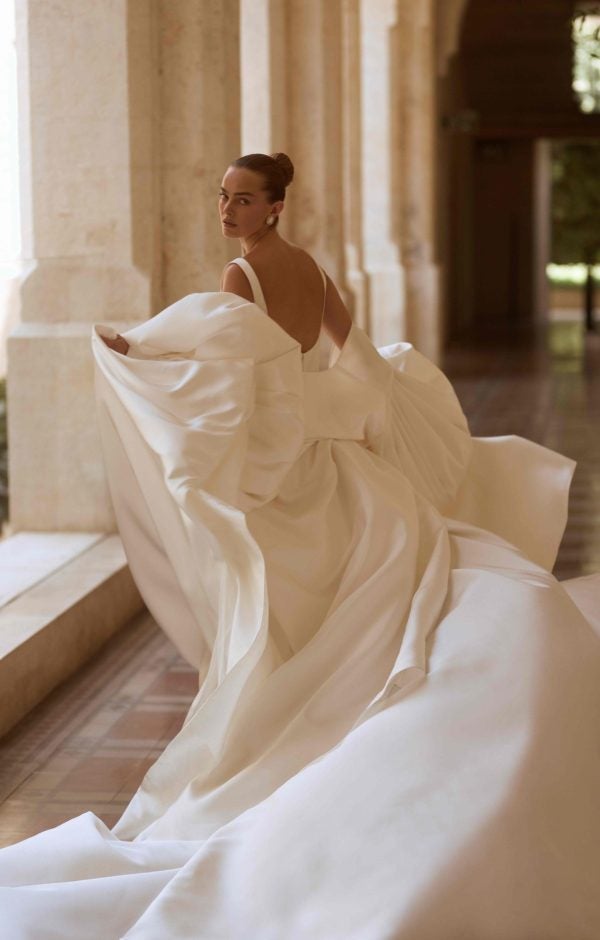 Chic And Tailored Silk A-Line Wedding Dress by Alon Livné - Image 3