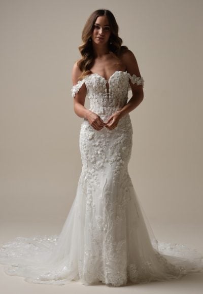 Romantic Off-The-Shoulder Fit-And-Flare Wedding Dress by Maggie Sottero - Image 2