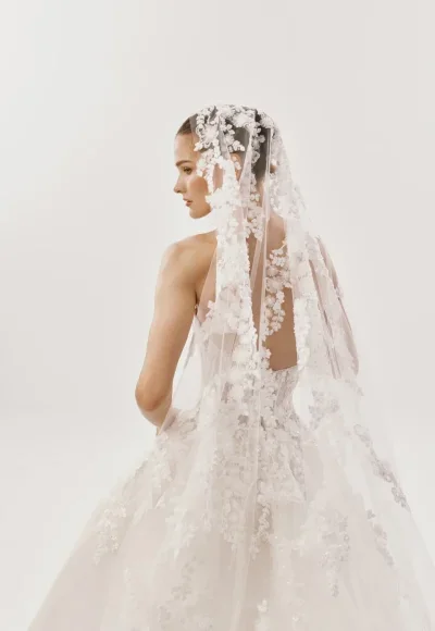 Ethereal And Romantic Sheer Lace Ball Gown by Nicole + Felicia - Image 3