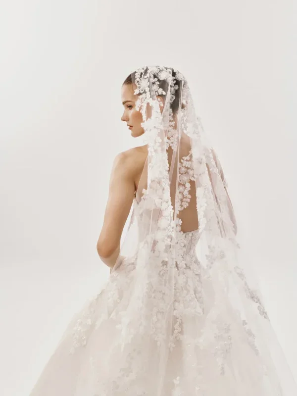 Ethereal And Romantic Sheer Lace Ball Gown by Nicole + Felicia - Image 3