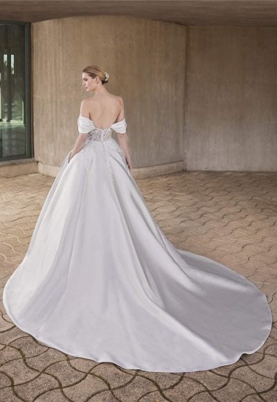 Regal And Romantic Off-The-Shoulder Ball Gown With Pockets And Buttons by Pronovias - Image 3