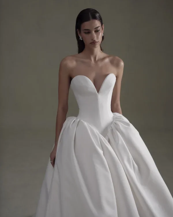 Sweetheart Basque-Waist Silk Ball Gown by Senstudio - Image 2