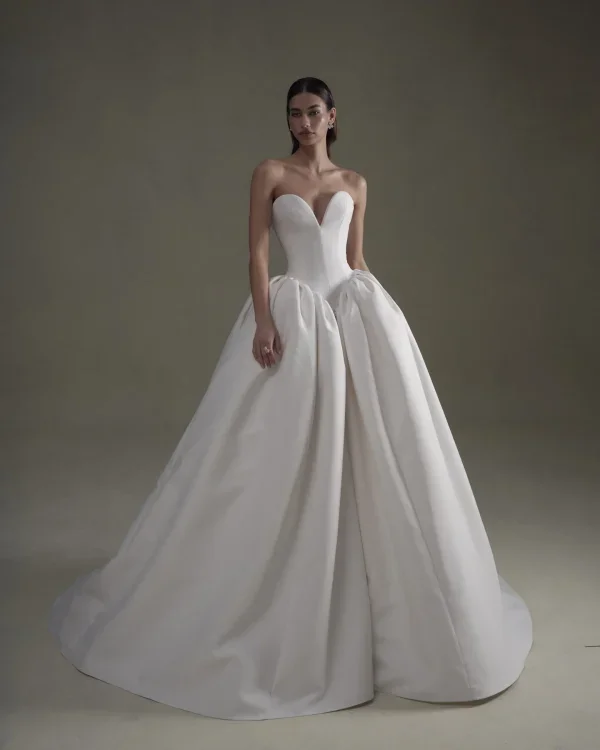 Sweetheart Basque-Waist Silk Ball Gown by Senstudio - Image 1