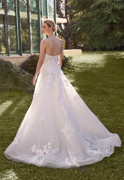 Floral-Embroidered Drop-Waist A-Line Wedding Dress by Pronovias - Image 2